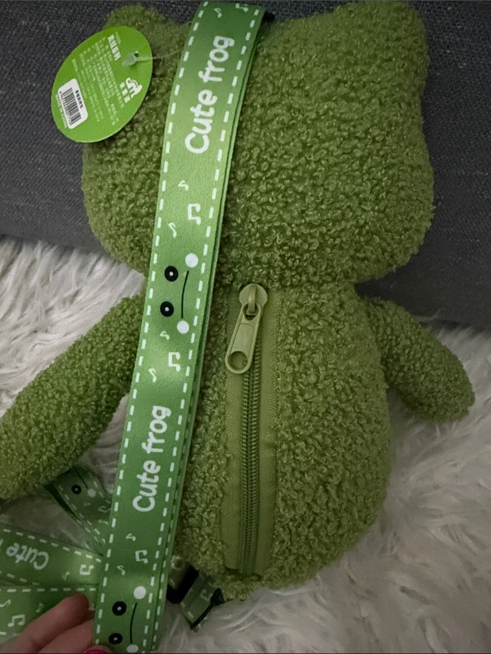 Green Plush Frog Backpack Stuffed Animal